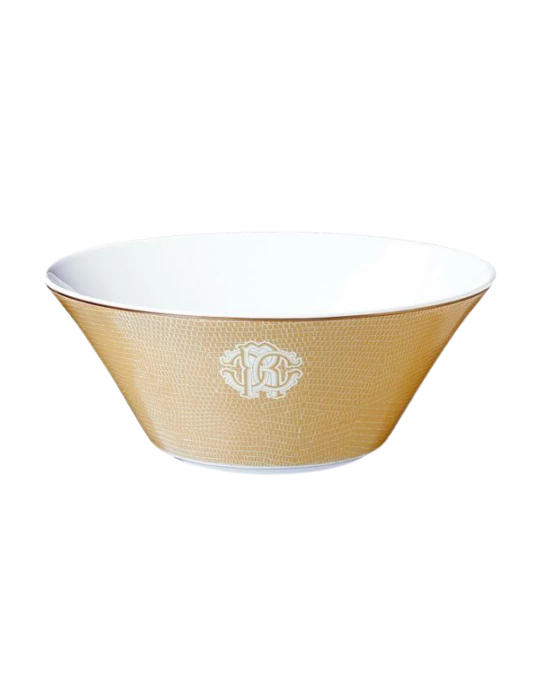Roberto Cavalli Lizzard Gold Salad Bowl - 1 Piece