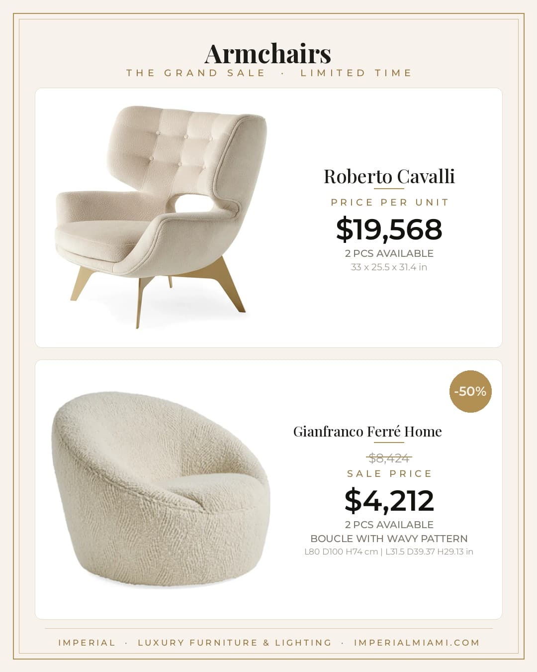 Armchairs sale piece