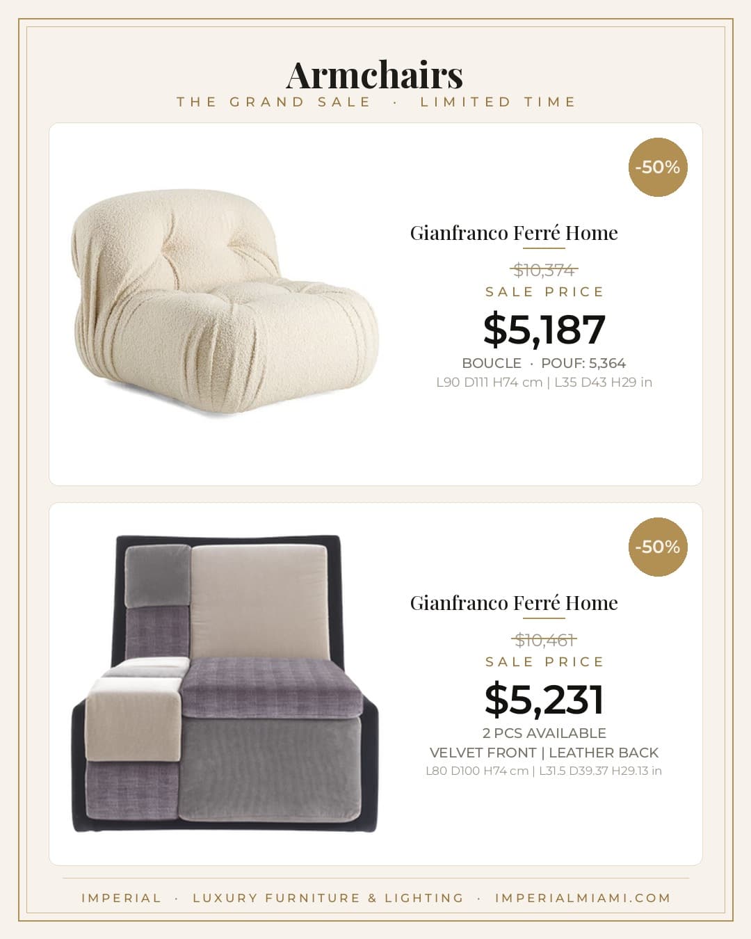 Armchairs sale piece