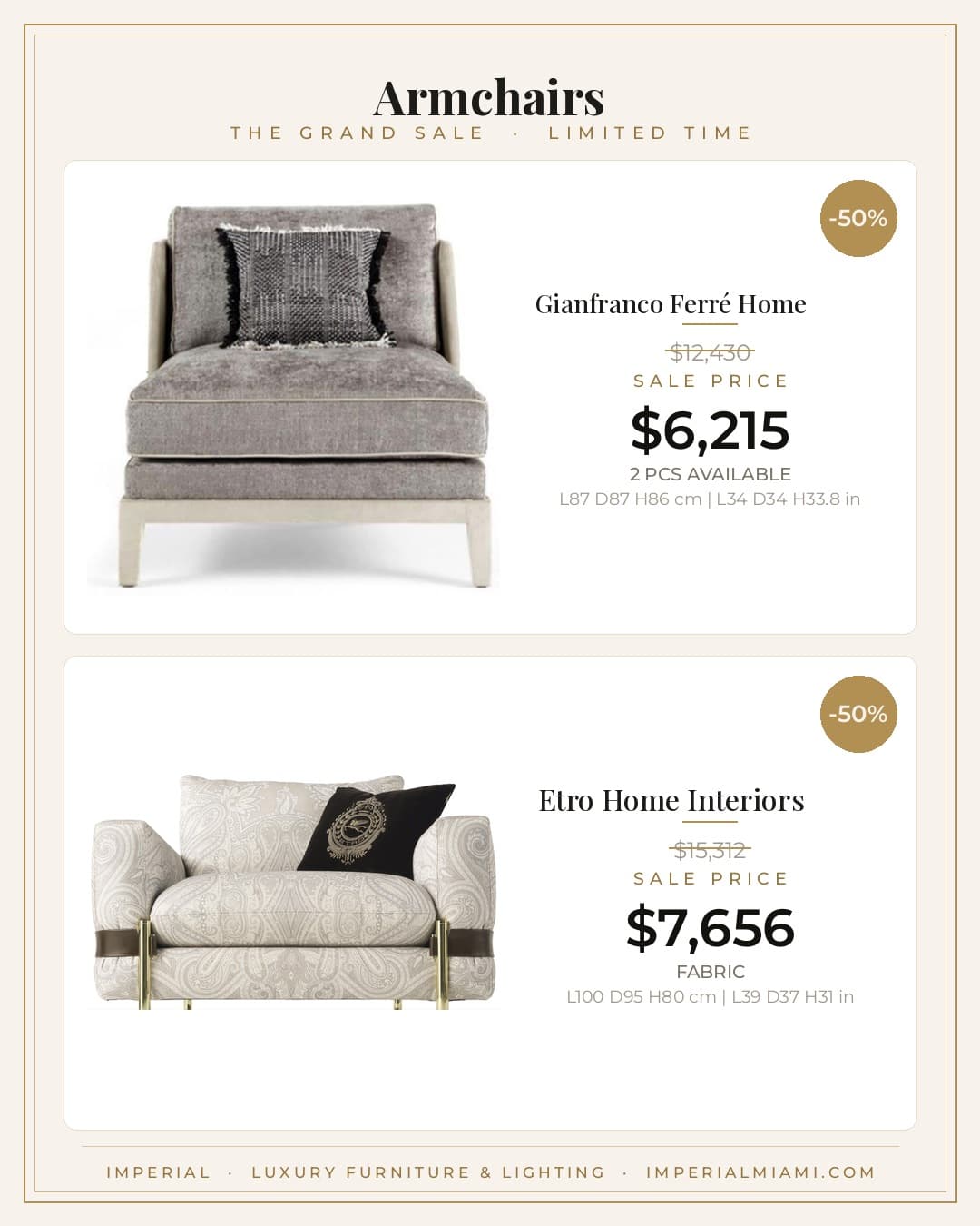Armchairs sale piece