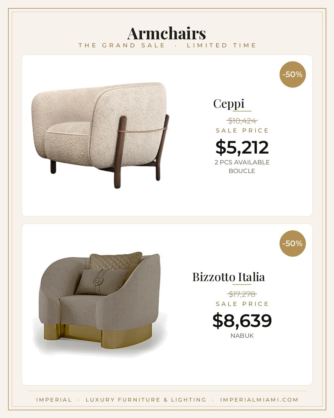 Armchairs sale piece