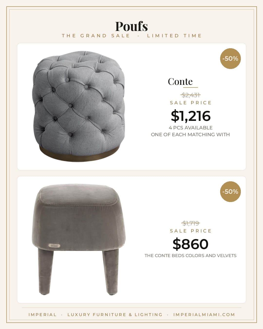 Poufs sale piece