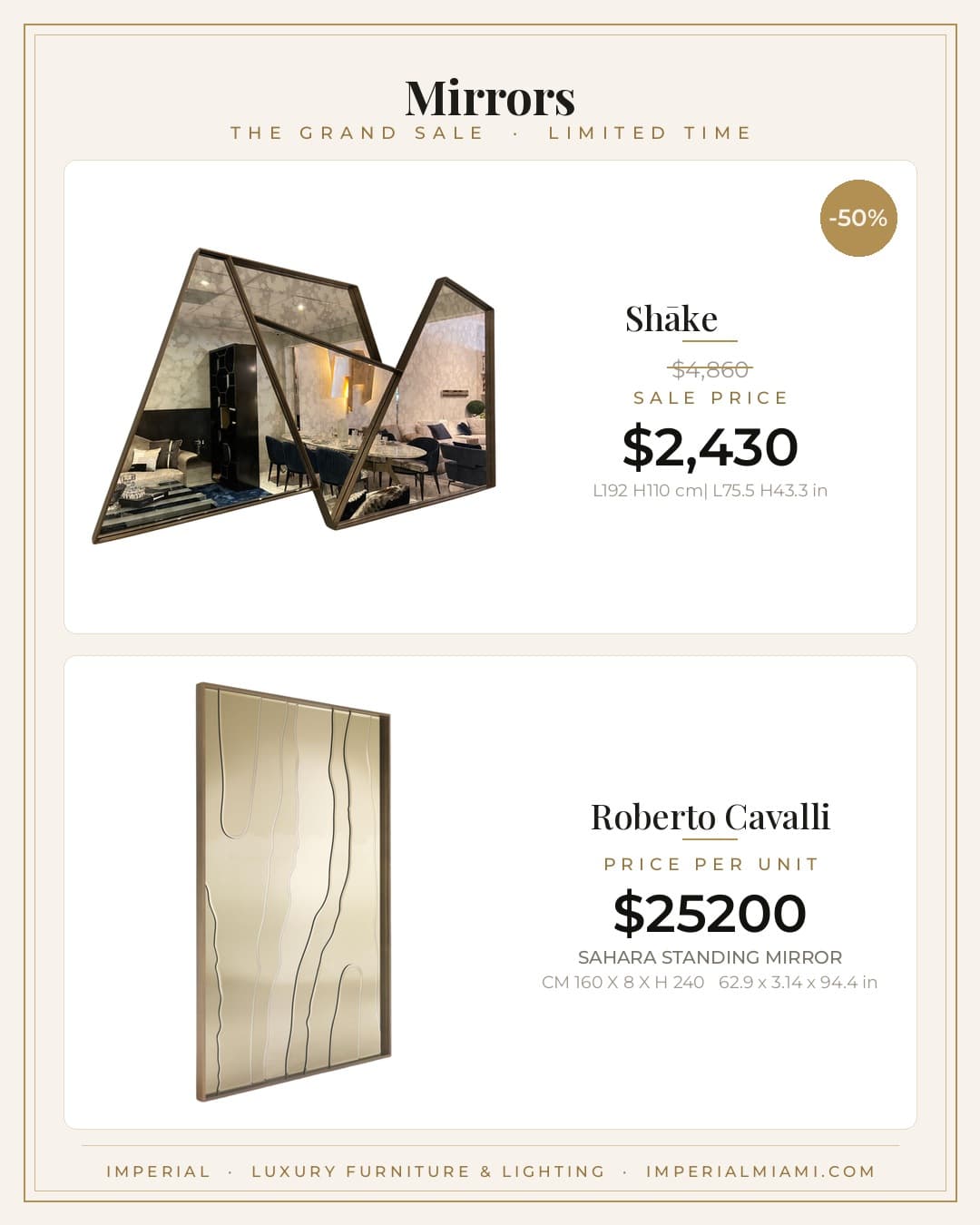 Mirrors sale piece