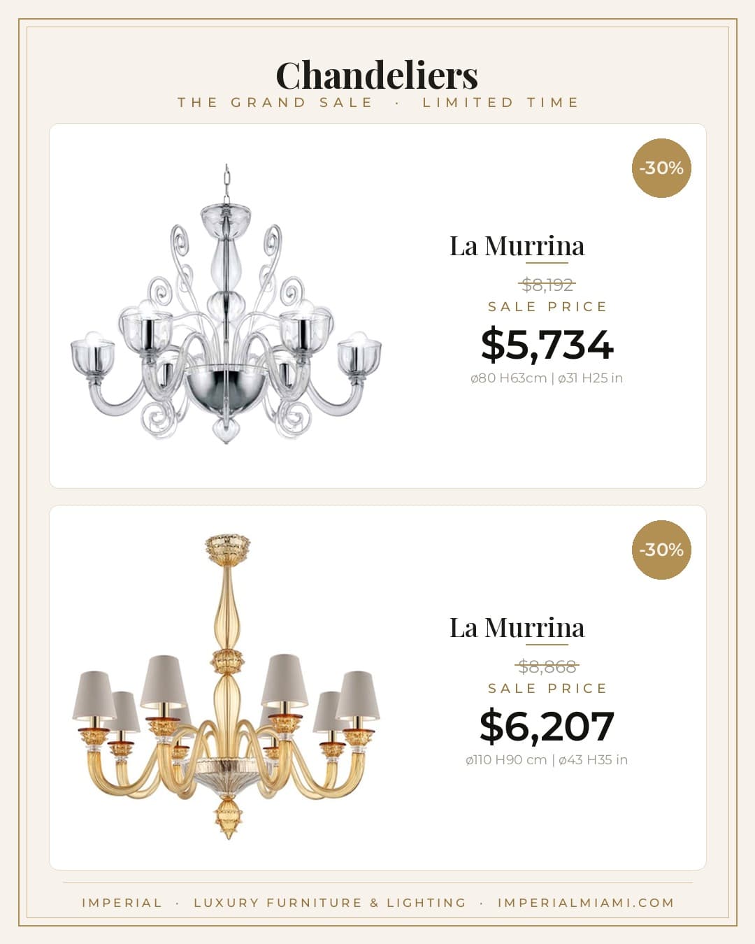 Chandeliers sale piece