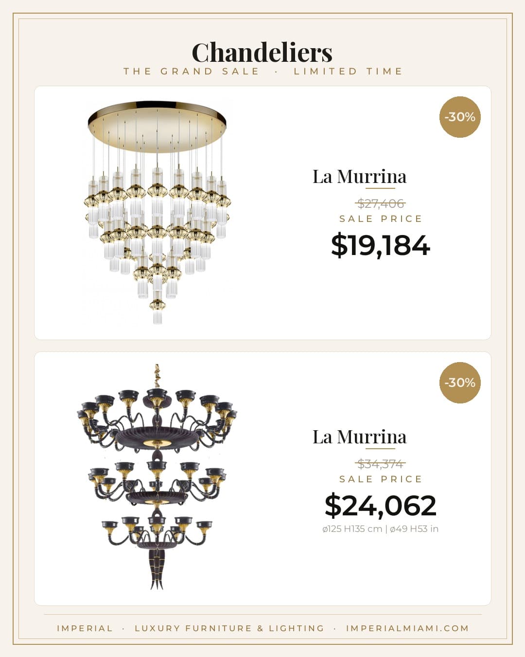 Chandeliers sale piece