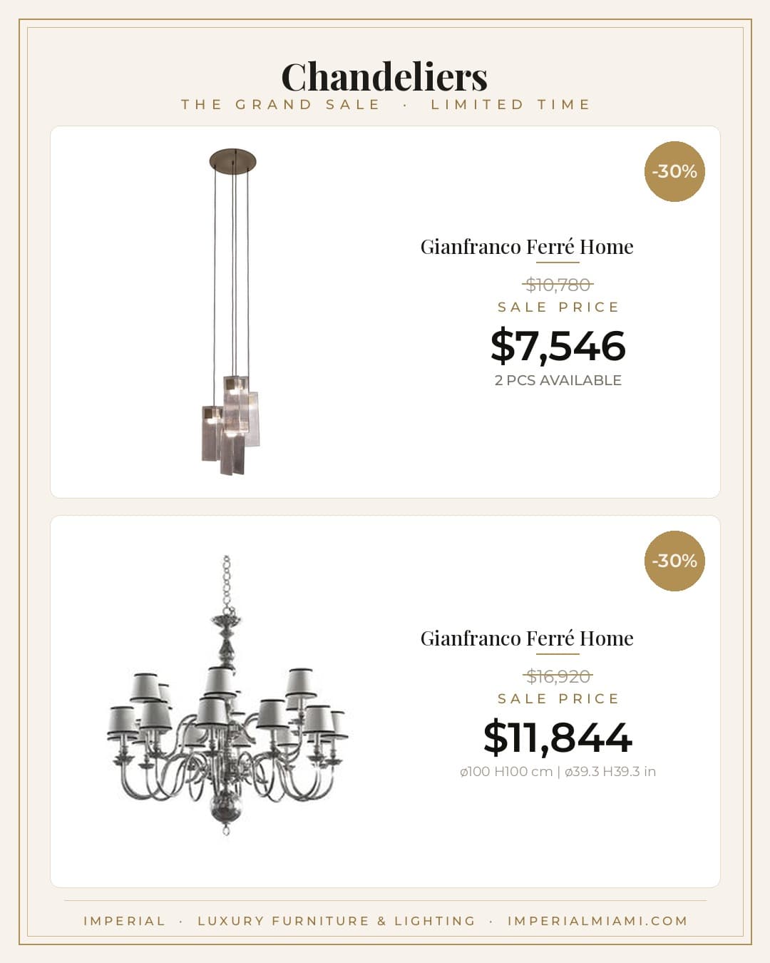 Chandeliers sale piece