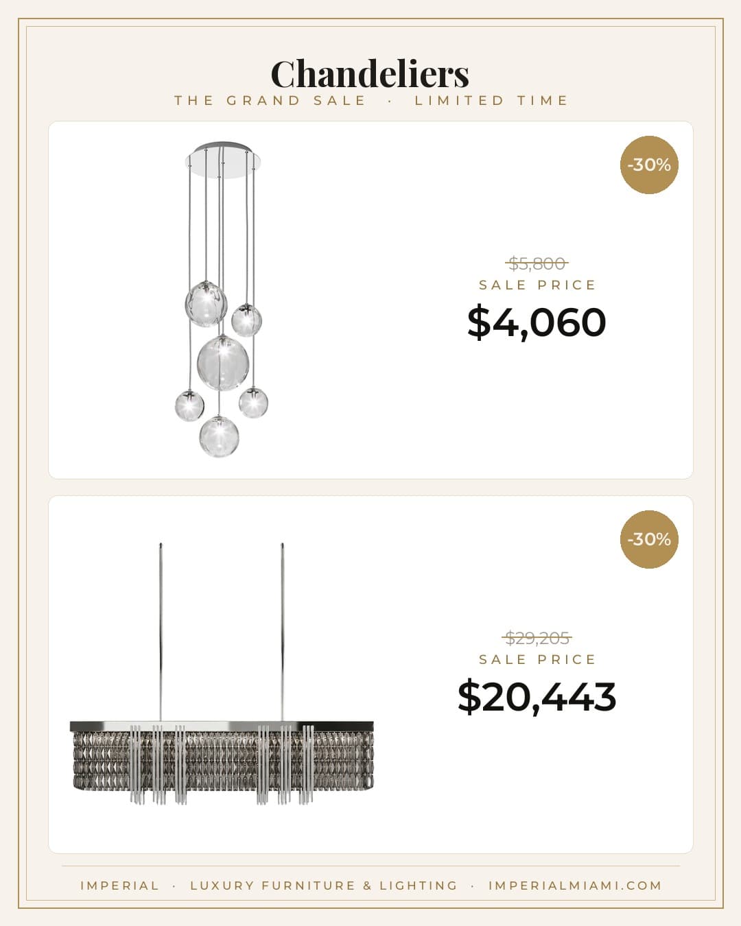 Chandeliers sale piece