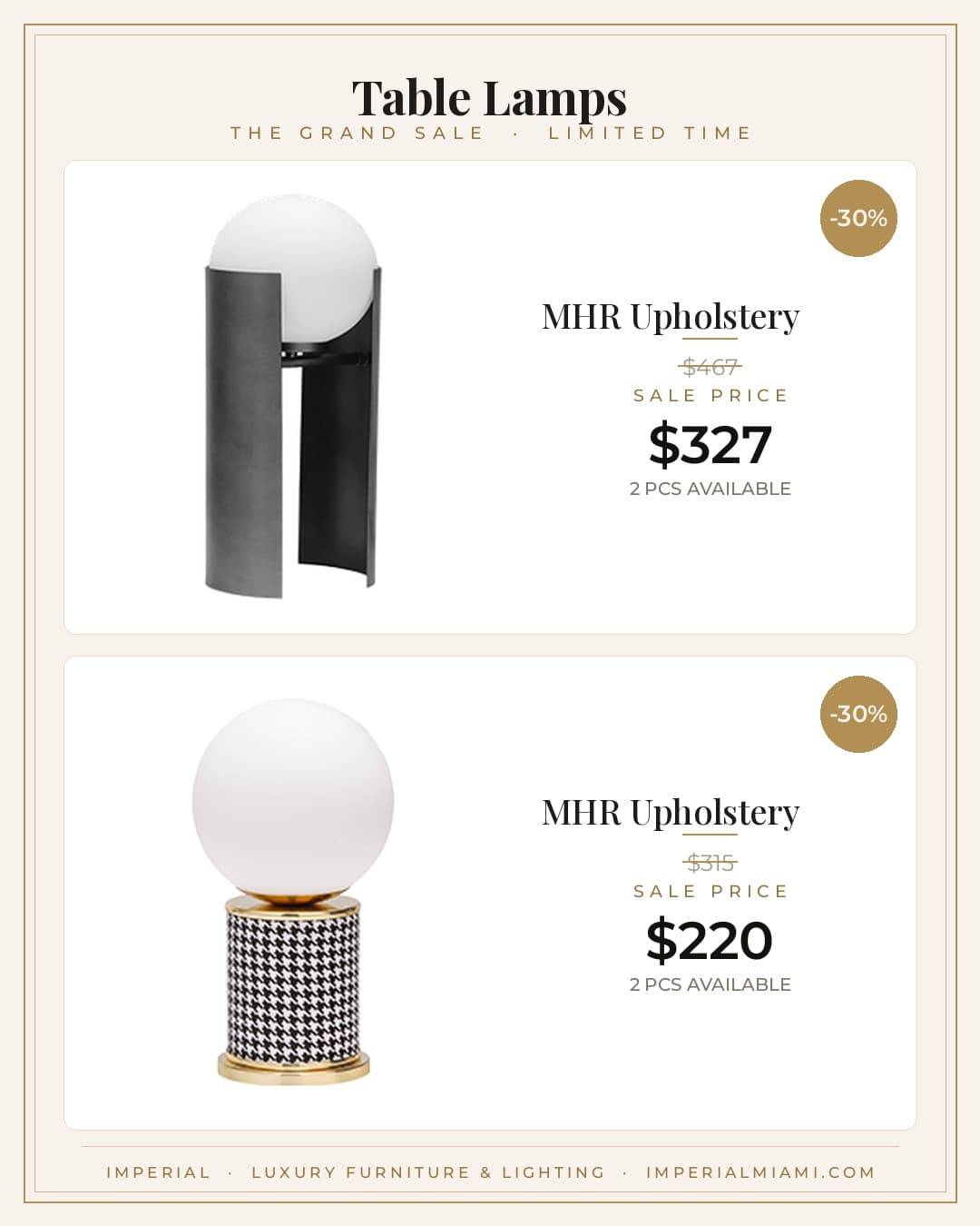 Table Lamps sale piece